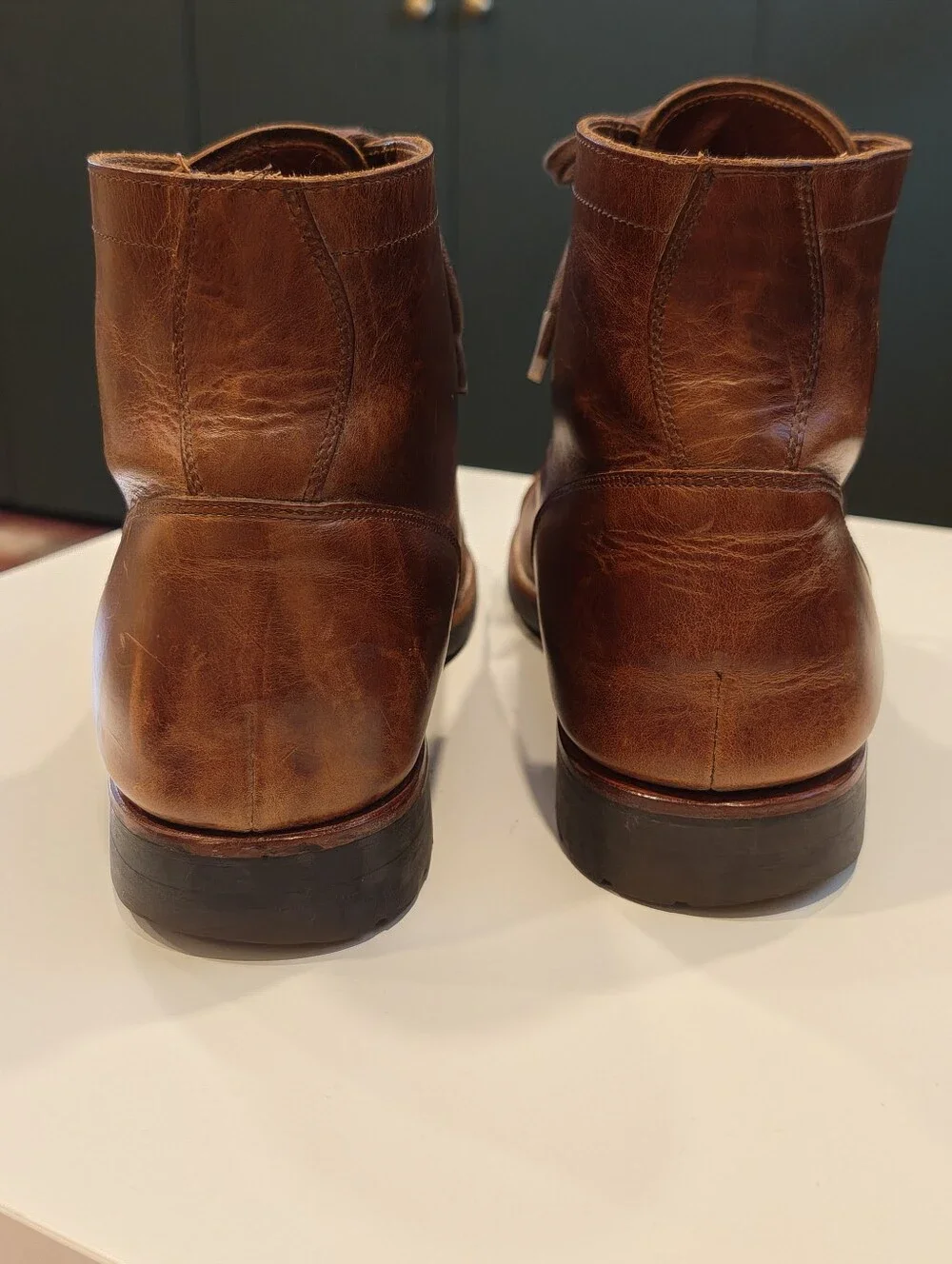 J. Crew Brown Leather Cap-Toe Lace-Up Boots